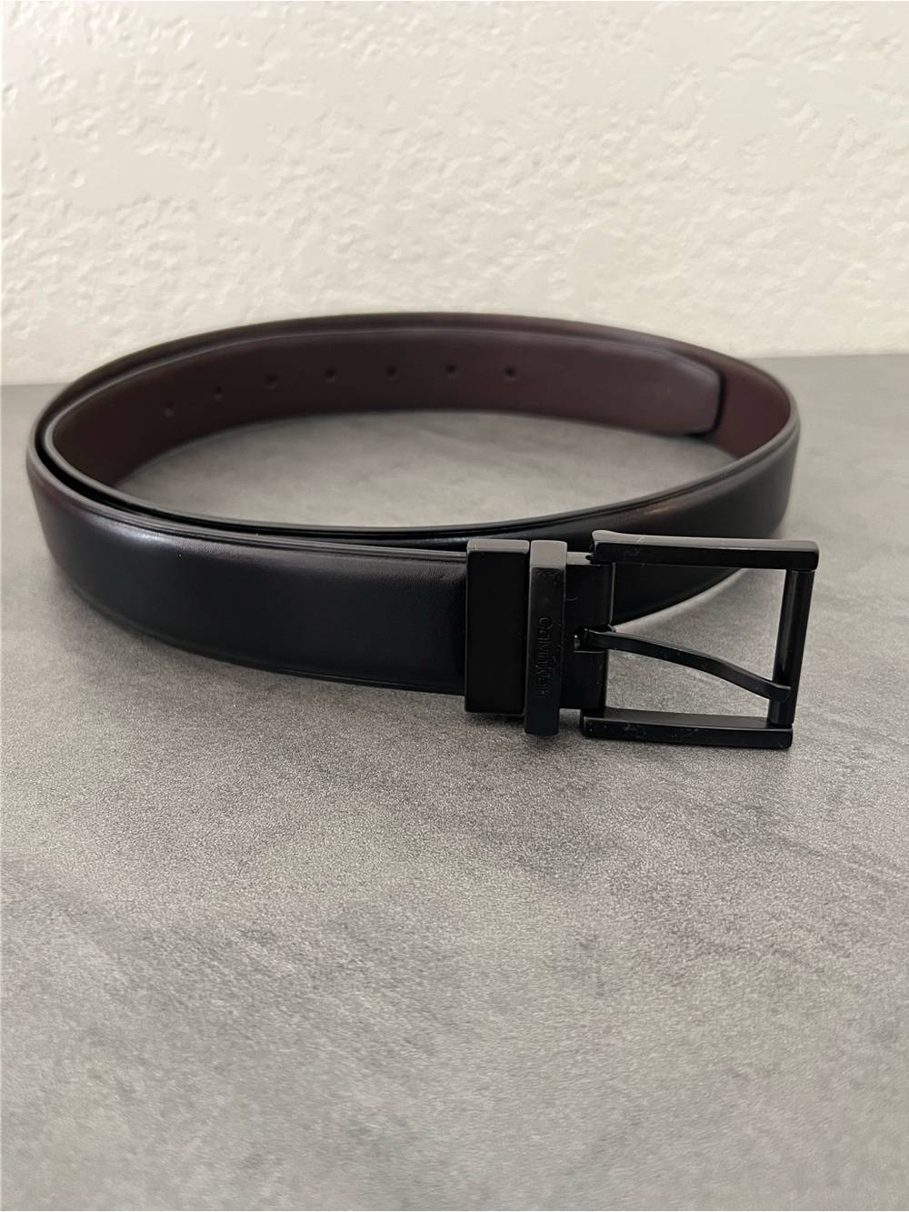 Calvin Klein Men's Belt Black Synthetic Leather Size XL 42 - 44 (NOT REVERSIBLE)